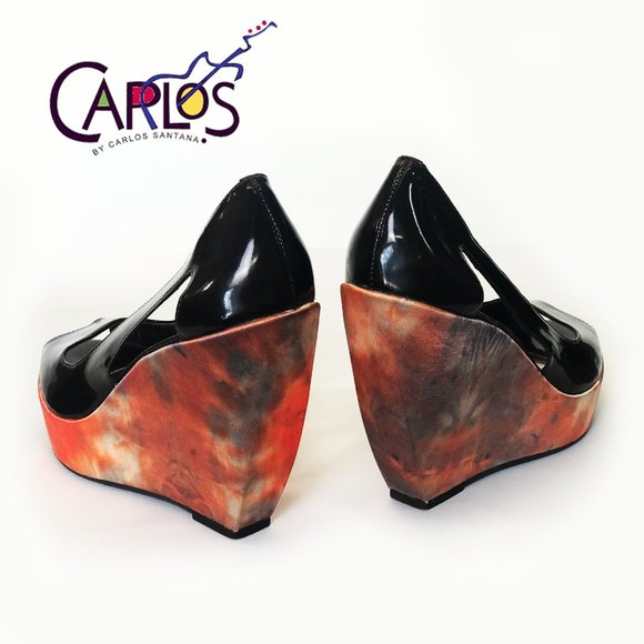 Carlos Santana artsy platform wedge shoes - Picture 2 of 9